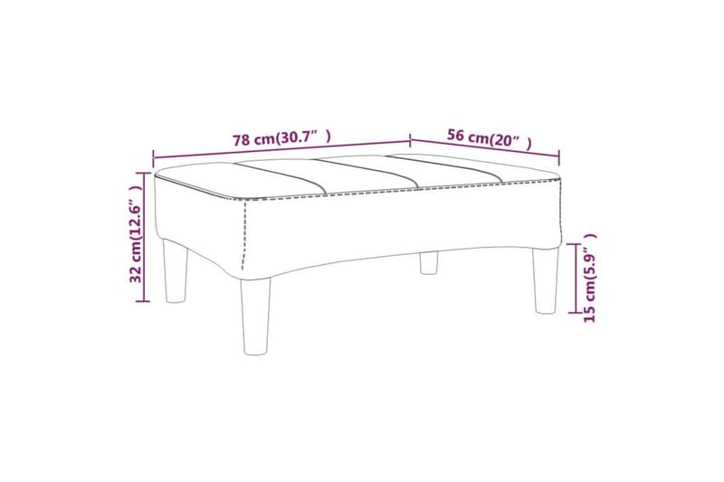 Fotpall vinröd 78x56x32 cm tyg - Vinröd - Möbler - Vardagsrum - Stolar & sittmöbler - Pallar - Fotpall