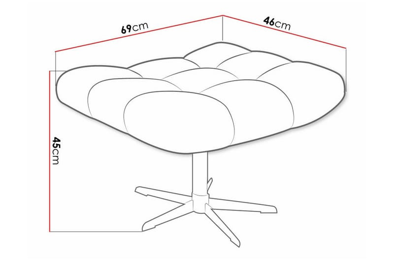 Rathkeale Fotpall 46 cm Mörkblå/Svart - Möbler - Vardagsrum - Stolar & sittmöbler - Pallar - Fotpall