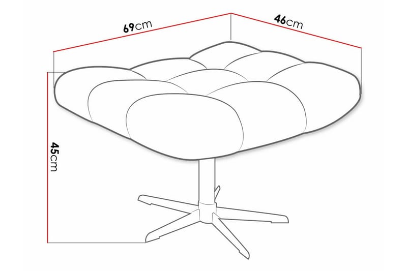 Rathkeale Fotpall 46 cm Svart - Möbler - Vardagsrum - Stolar & sittmöbler - Pallar - Fotpall