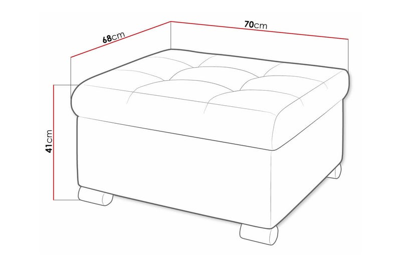 Trefor Fotpall 68 cm Beige - Möbler - Vardagsrum - Stolar & sittmöbler - Pallar - Fotpall