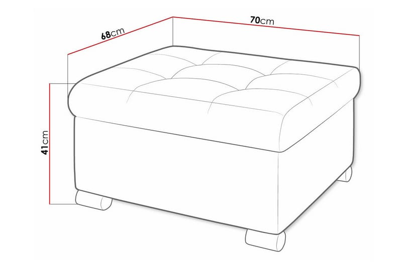 Trefor Fotpall 68 cm Blå - Möbler - Vardagsrum - Stolar & sittmöbler - Pallar - Fotpall