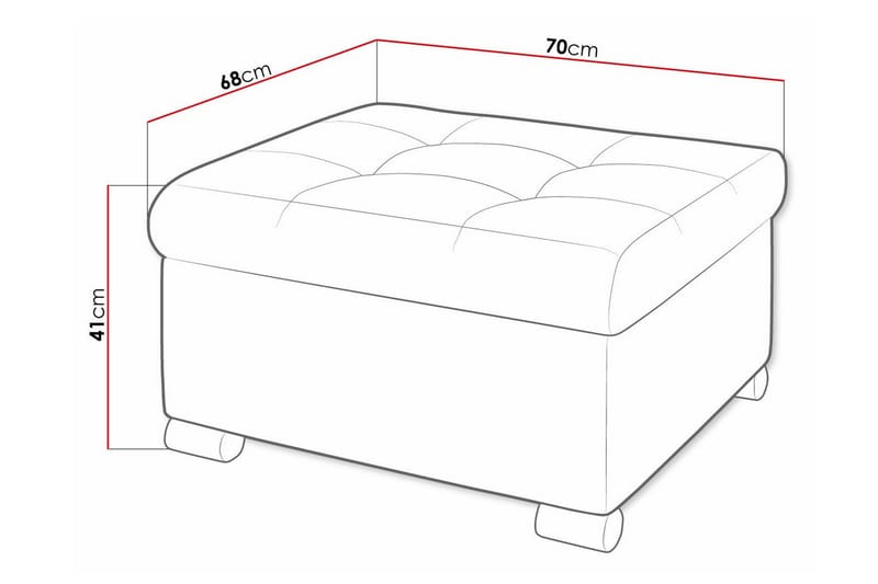 Trefor Fotpall 68 cm Cream - Möbler - Vardagsrum - Stolar & sittmöbler - Pallar - Fotpall