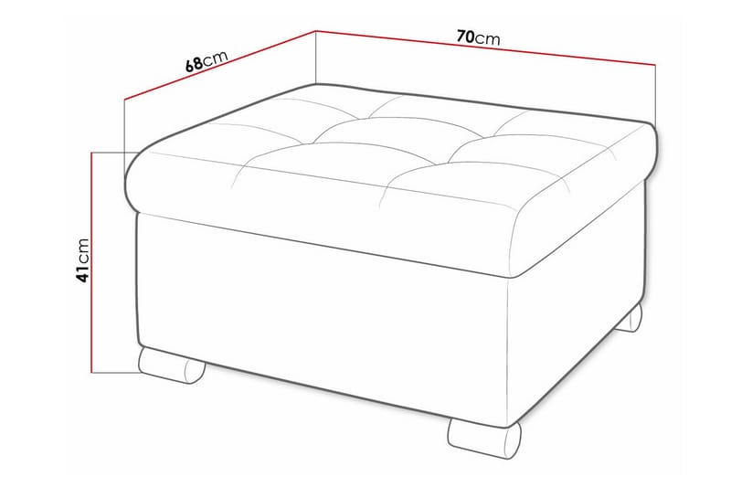 Trefor Fotpall 68 cm Grå - Möbler - Vardagsrum - Stolar & sittmöbler - Pallar - Fotpall