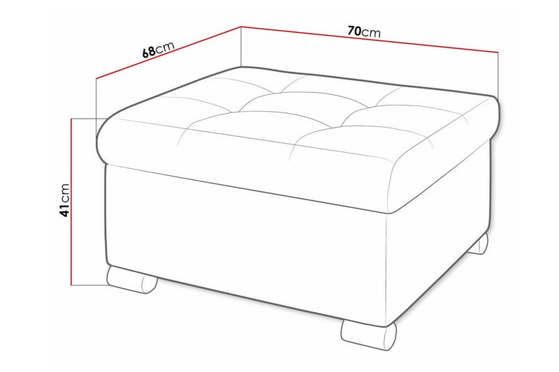 Trefor Fotpall 68 cm Ljusgrå - Möbler - Vardagsrum - Stolar & sittmöbler - Pallar - Fotpall