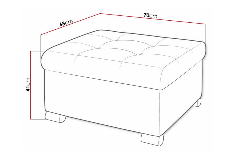 Trefor Fotpall 68 cm Ljusgrå - Möbler - Vardagsrum - Stolar & sittmöbler - Pallar - Fotpall