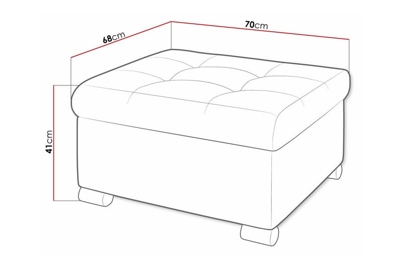 Trefor Fotpall 68 cm Ljusgrå - Möbler - Vardagsrum - Stolar & sittmöbler - Pallar - Fotpall