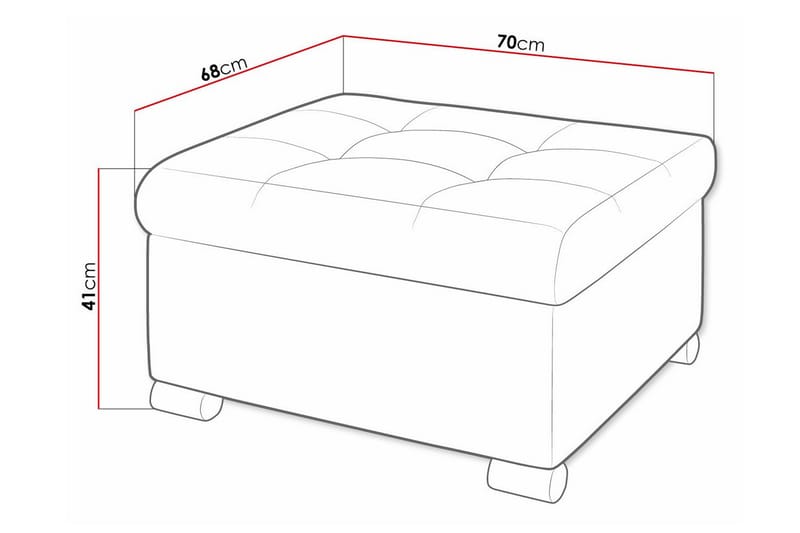 Trefor Fotpall 68 cm Mörkbrun - Möbler - Vardagsrum - Stolar & sittmöbler - Pallar - Fotpall