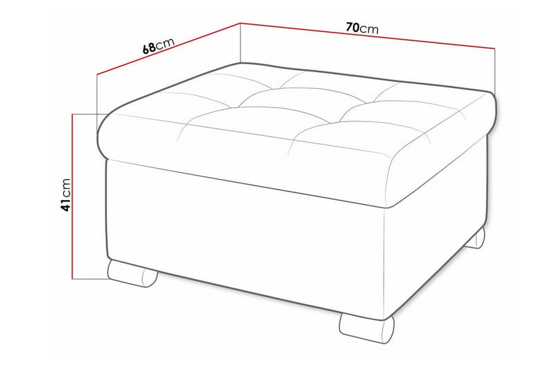 Trefor Fotpall 68 cm Svart - Möbler - Vardagsrum - Stolar & sittmöbler - Pallar - Fotpall