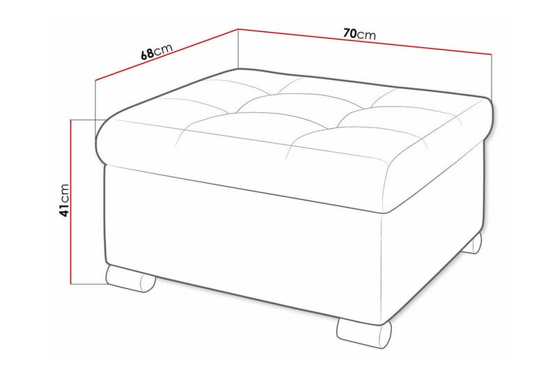 Trefor Fotpall 68 cm Vit - Möbler - Vardagsrum - Stolar & sittmöbler - Pallar - Fotpall