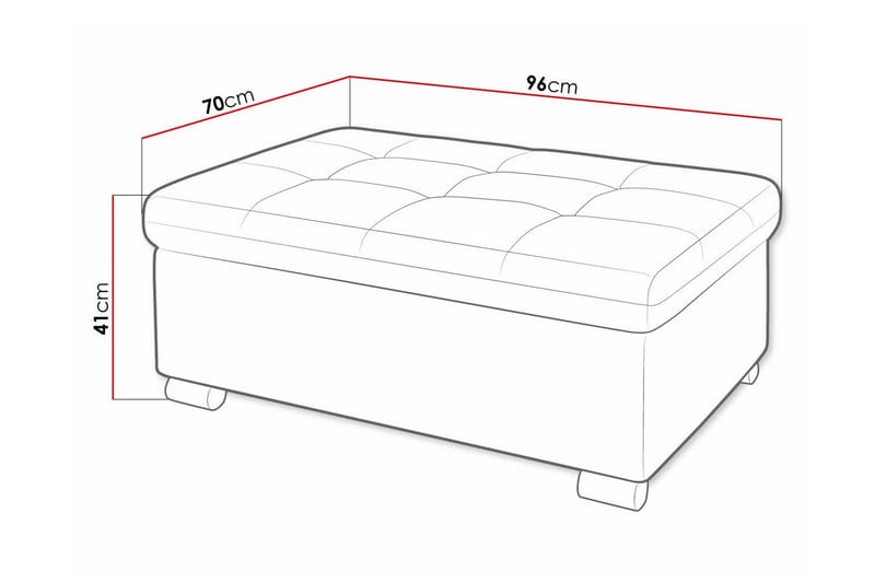 Trefor Fotpall 70 cm Ljusgrå - Möbler - Vardagsrum - Stolar & sittmöbler - Pallar - Fotpall