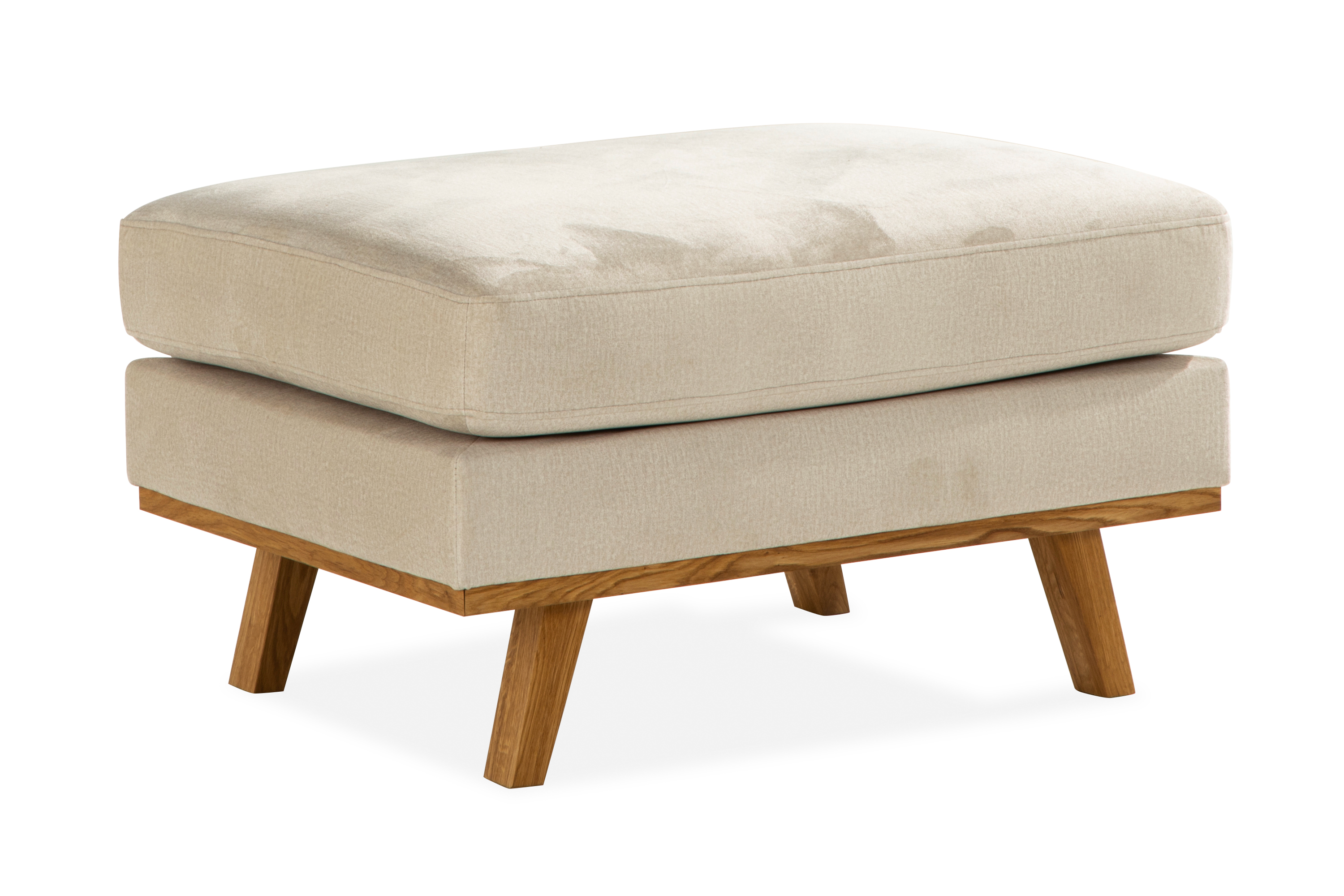 TULSA Fotpall Sammet Beige –