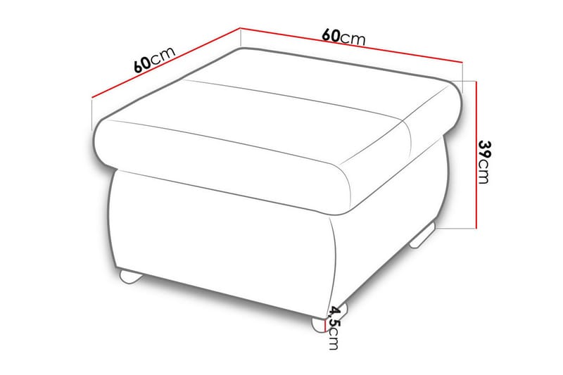 Gamal Fotpall 60 cm - Beige - Möbler - Vardagsrum - Stolar & sittmöbler - Pallar - Fotpall