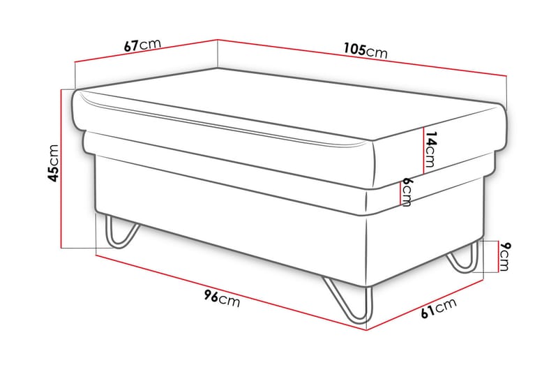 Kollekind Fotpall 105 cm - Blå - Möbler - Vardagsrum - Stolar & sittmöbler - Pallar - Fotpall