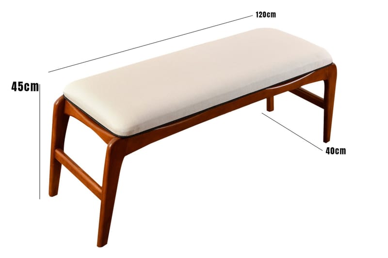 Touch Sittpall 120 cm Valnöt/Cream - Möbler - Vardagsrum - Stolar & sittmöbler - Pallar