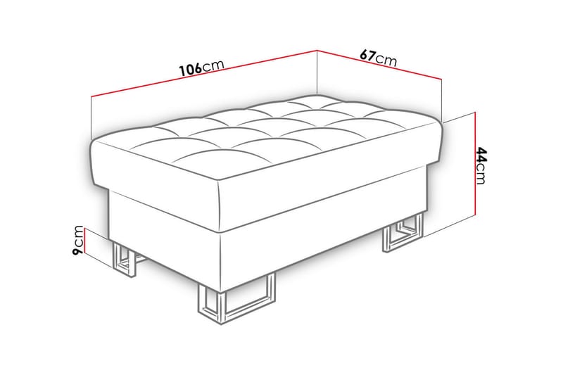 Warwick Fotpall 106 cm - Blå - Möbler - Vardagsrum - Stolar & sittmöbler - Pallar - Fotpall