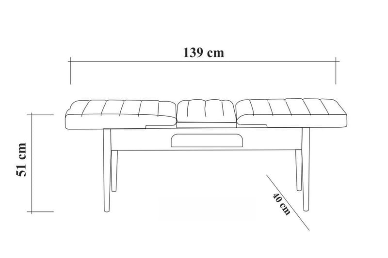 ALLMARAS Bänk 51 cm Vit/Antracit - Möbler - Vardagsrum - Stolar & sittmöbler - Sittbänk