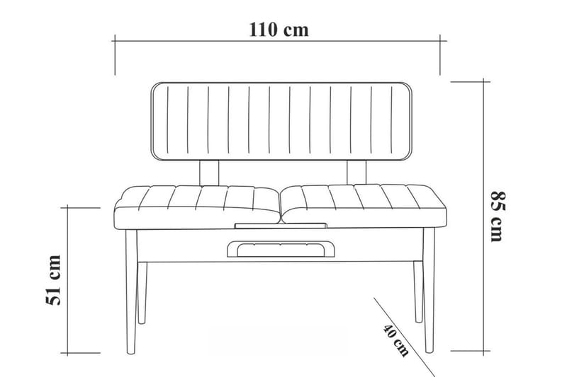 ALLMARAS Bänk 85 cm Vit/Antracit - Möbler - Vardagsrum - Stolar & sittmöbler - Sittbänk