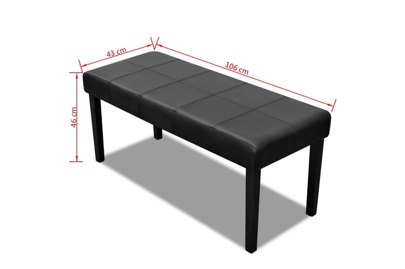 Bänk konstläder svart - Svart - Möbler - Vardagsrum - Stolar & sittmöbler - Sittbänk