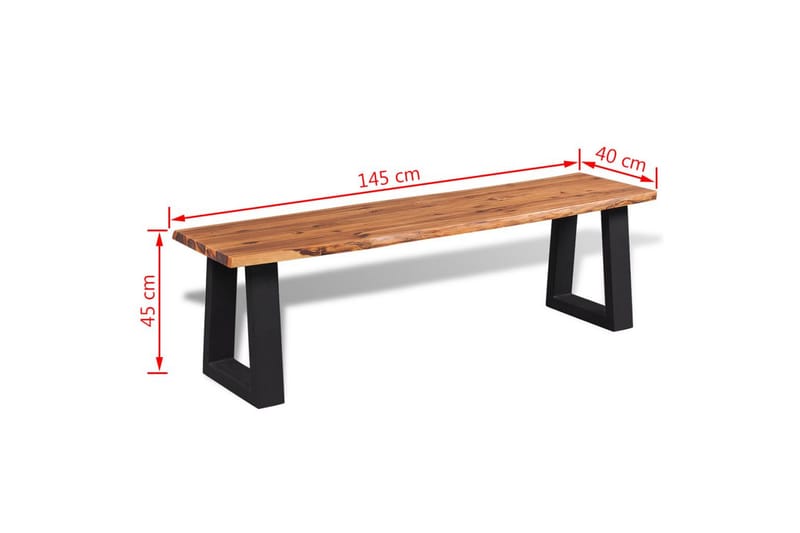 Bänk massivt akaciaträ 145 cm - Brun - Möbler - Vardagsrum - Stolar & sittmöbler - Sittbänk