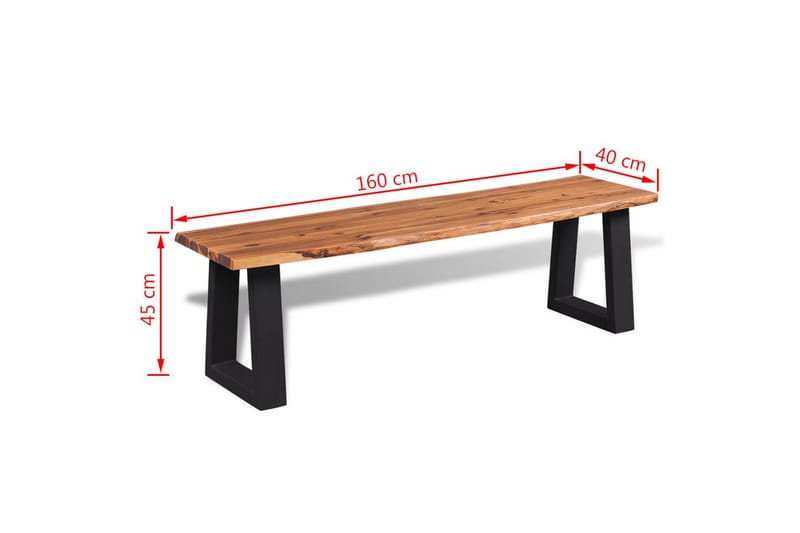 Bänk massivt akaciaträ 160 cm - Brun - Möbler - Vardagsrum - Stolar & sittmöbler - Sittbänk