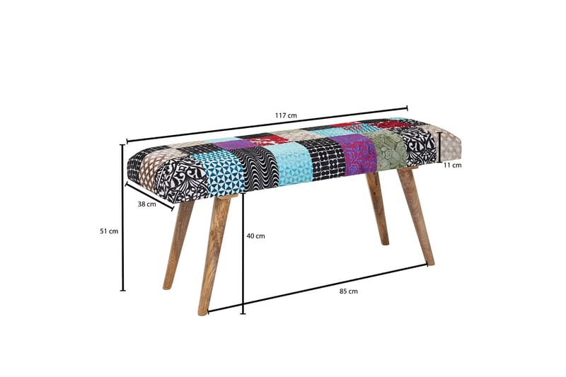 KARATYR Sittbänk 117 cm Flerfärgad - Möbler - Vardagsrum - Stolar & sittmöbler - Sittbänk