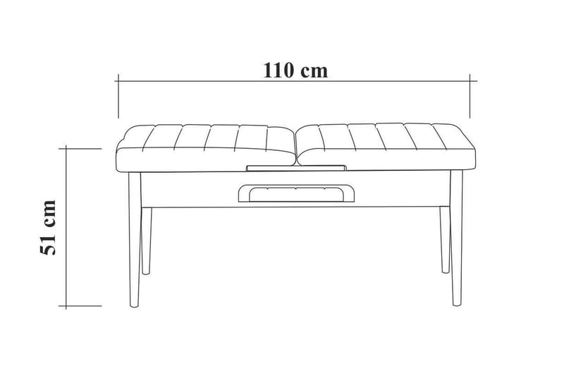 MUNDIN Sittbänk 110 cm Mörkbrun/Grå - Brun - Möbler - Vardagsrum - Stolar & sittmöbler - Sittbänk