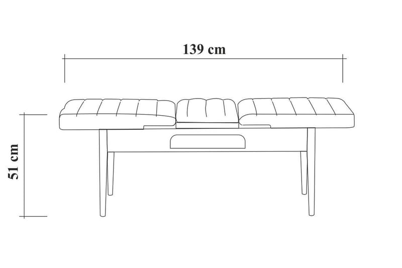 MUNDIN Sittbänk 110 cm Mörkbrun/Grå - Brun - Möbler - Vardagsrum - Stolar & sittmöbler - Sittbänk