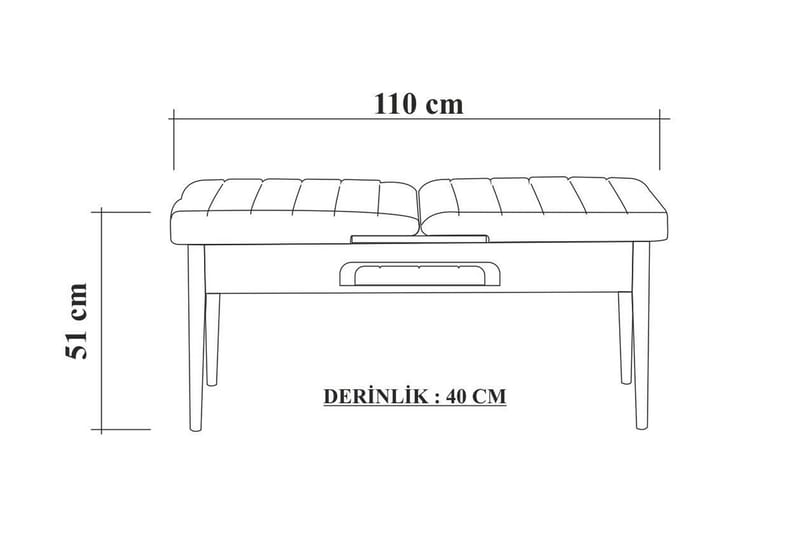 MUNDIN Sittbänk 110 cm Vit/Grå - Vit/Brun - Möbler - Vardagsrum - Stolar & sittmöbler - Sittbänk