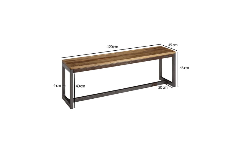 SENECA Sittbänk 120 cm Brun/Svart - Möbler - Vardagsrum - Stolar & sittmöbler - Sittbänk