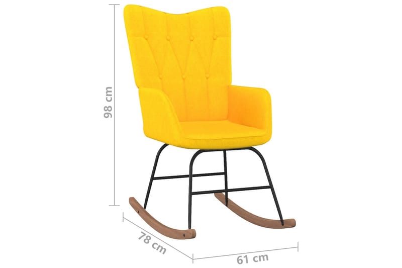 Gungstol senapsgul tyg - Gul - Möbler - Vardagsrum - Stolar & sittmöbler - Snurrstolar & gungstolar