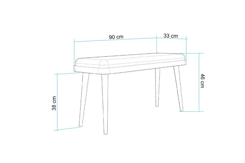 Valsot Sittbänk 33 cm - Ek/Antracit - Möbler - Vardagsrum - Stolar & sittmöbler - Sittbänk