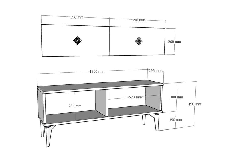 Arel Tv-bänk 120 cm Vit/Guld - Möbler - Vardagsrum - Tv-möbler & mediamöbler - Tv-bänkar