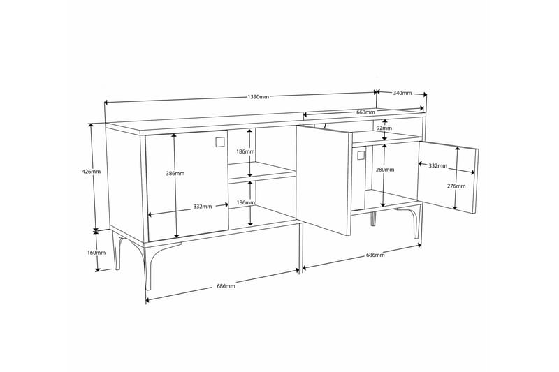 Artemis  Tv-bänk 139 cm Ek - Möbler - Vardagsrum - Tv-möbler & mediamöbler - Tv-bänkar