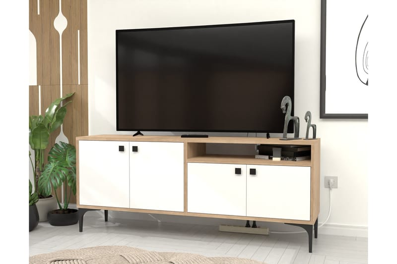 Artemis  Tv-bänk 139 cm Vit/Ek - Möbler - Vardagsrum - Tv-möbler & mediamöbler - Tv-bänkar