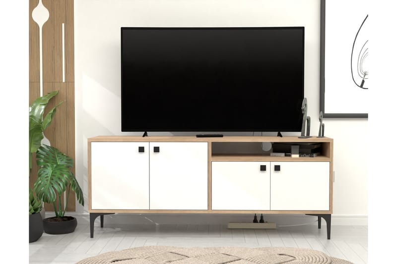 Artemis  Tv-bänk 139 cm Vit/Ek - Möbler - Vardagsrum - Tv-möbler & mediamöbler - Tv-bänkar