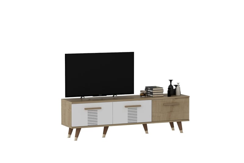 ASIMO Tv-bänk 150x35 cm Brun/Vit - Möbler - Vardagsrum - Tv-möbler & mediamöbler - Tv-bänkar