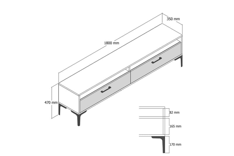 ASKEDAL Tv-bänk 180 cm Valnöt - Möbler - Vardagsrum - Tv-möbler & mediamöbler - Tv-bänkar