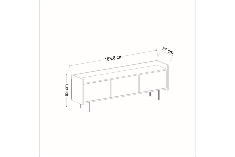 ATLAS Tv-bänk 183,6x37 cm Vit - Möbler - Vardagsrum - Tv-möbler & mediamöbler - Tv-bänkar