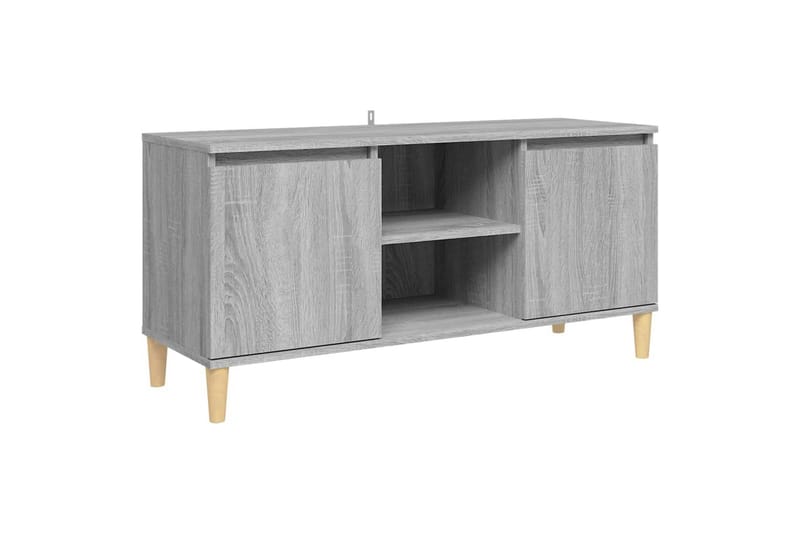 beBasic TV-bänk med massiva träben grå sonoma 103,5x35x50 cm - Möbler - Vardagsrum - Tv-möbler & mediamöbler - Tv-bänkar