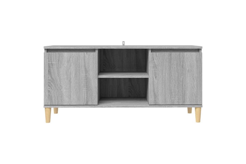 beBasic TV-bänk med massiva träben grå sonoma 103,5x35x50 cm - Möbler - Vardagsrum - Tv-möbler & mediamöbler - Tv-bänkar