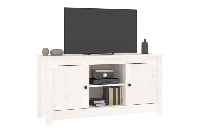 beBasic Tv-bänk vit 103x36,5x52 cm massiv furu - Möbler - Vardagsrum - Tv-möbler & mediamöbler - Tv-bänkar