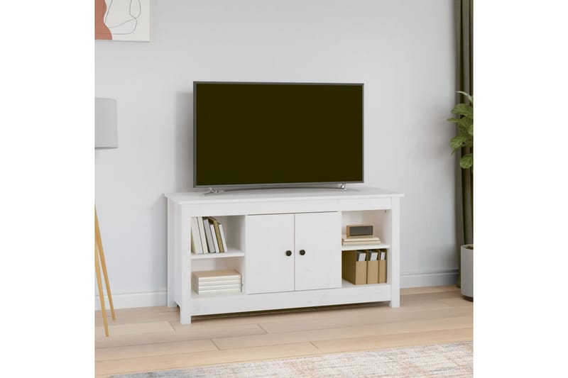 beBasic Tv-bänk vit 103x36,5x52 cm massiv furu - Möbler - Vardagsrum - Tv-möbler & mediamöbler - Tv-bänkar