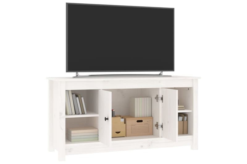 beBasic Tv-bänk vit 103x36,5x52 cm massiv furu - Möbler - Vardagsrum - Tv-möbler & mediamöbler - Tv-bänkar