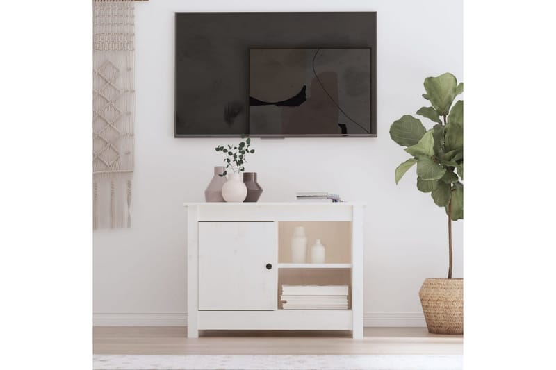 beBasic Tv-bänk vit 70x36,5x52 cm massiv furu - Möbler - Vardagsrum - Tv-möbler & mediamöbler - Tv-bänkar