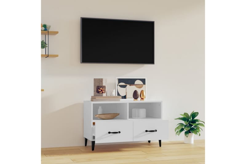 beBasic Tv-bänk vit 80x36x50 cm konstruerat trä - Möbler - Vardagsrum - Tv-möbler & mediamöbler - Tv-bänkar