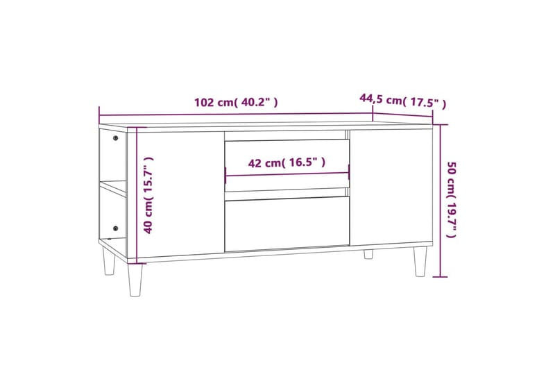 beBasic Tv-bänk vit högglans 102x44,5x50 cm konstruerat trä - Möbler - Vardagsrum - Tv-möbler & mediamöbler - Tv-bänkar