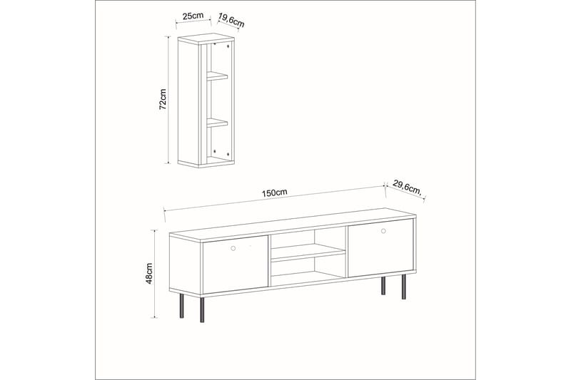 Bien Tv-bänk 150 cm Vit - Möbler - Vardagsrum - Tv-möbler & mediamöbler - Tv-bänkar