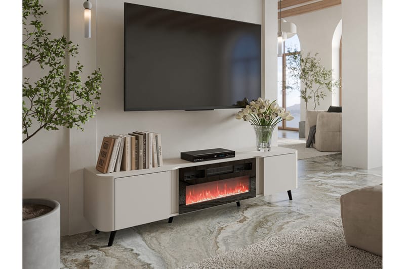 Clement Tv-bänk 200 cm - Beige - Möbler - Vardagsrum - Tv-möbler & mediamöbler - Tv-bänkar