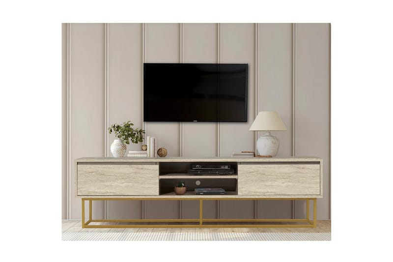 COBIJON Tv-bänk 180 cm Beige - Möbler - Vardagsrum - Tv-möbler & mediamöbler - Tv-bänkar