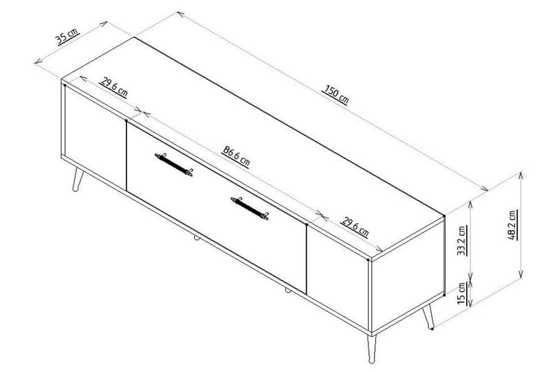 Detas  Tv-bänk 150 cm Antracit/Silver - Möbler - Vardagsrum - Tv-möbler & mediamöbler - Tv-bänkar